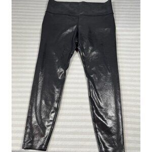 Knix Pants Womens XL Black Faux Leather Leggings High Rise Shiny Stretch Coated